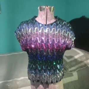 Multicolor Sequin Top